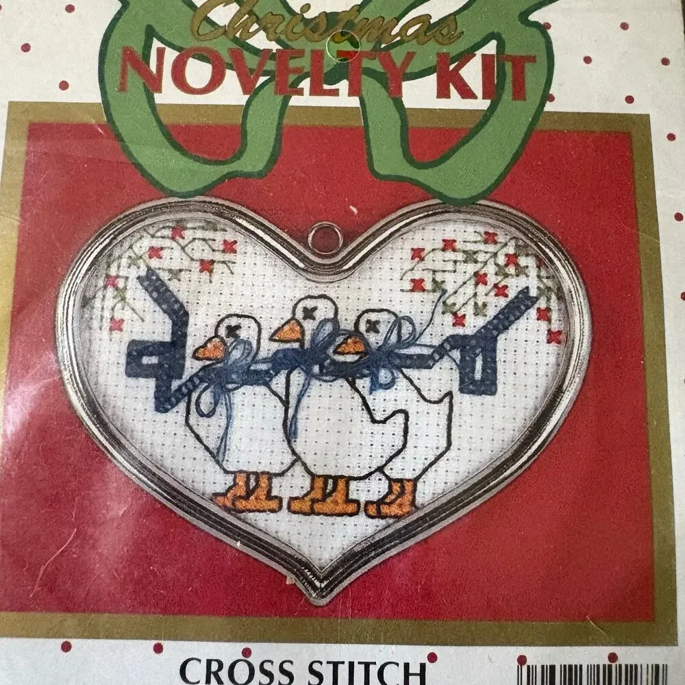 Holiday Geese Christmas Vintage Counted Cross Stitch Kit by Traditions - 1980s